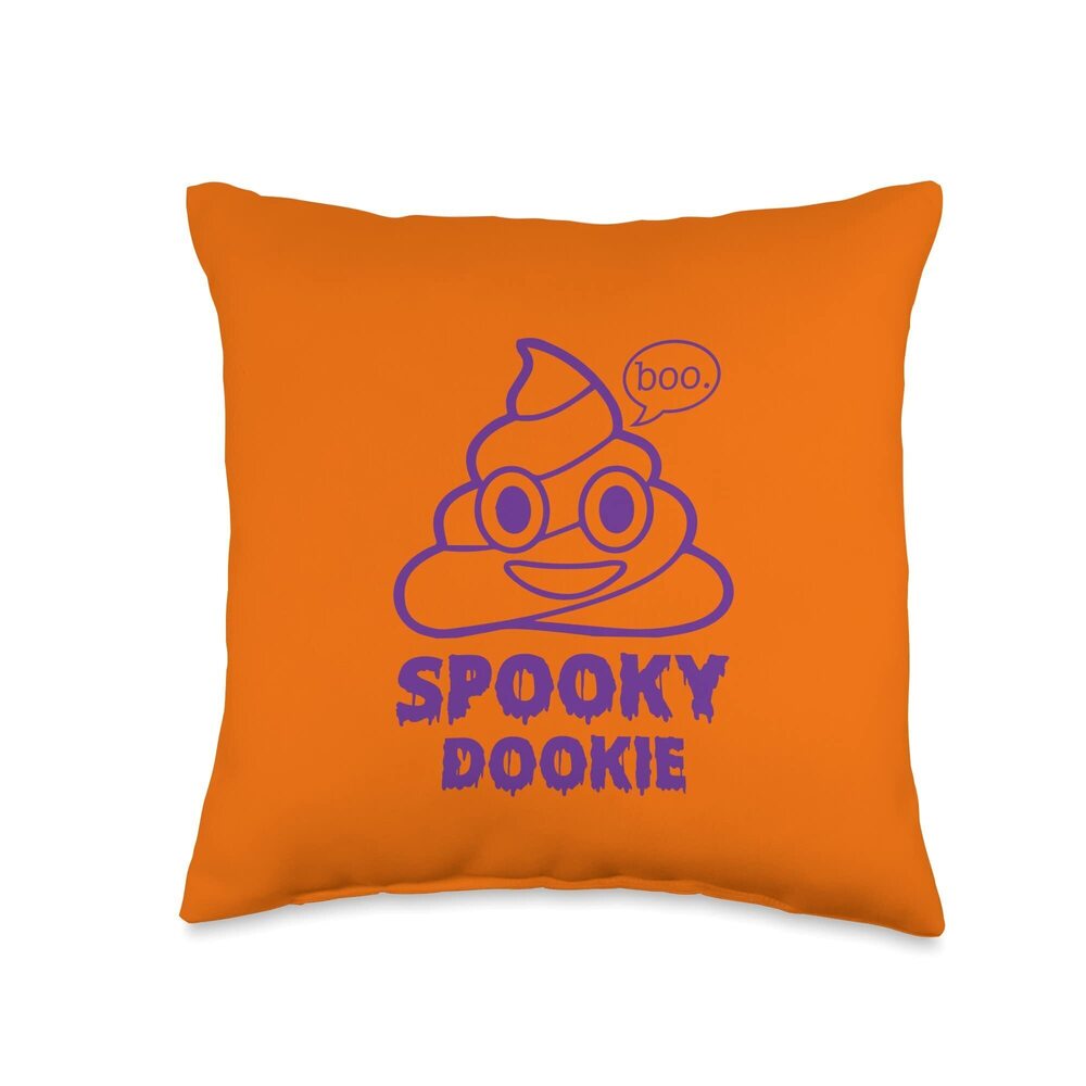 9170 Funny Spooky Dookie Halloween Cute Spooky Season Poop Face Throw
